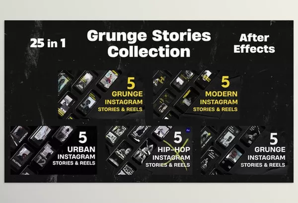 Asset – Grunge Instagram Stories Collection 25in1 by AlexHilMotion – Download 57843692