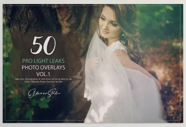 Photoshop Plugin – 50 Pro Light Leaks Photo Overlays by Artstation – Download