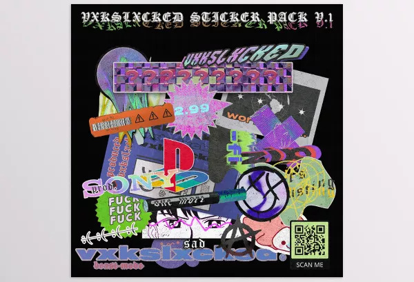 Font – VXKSLXCKED STICKER PACK – Download