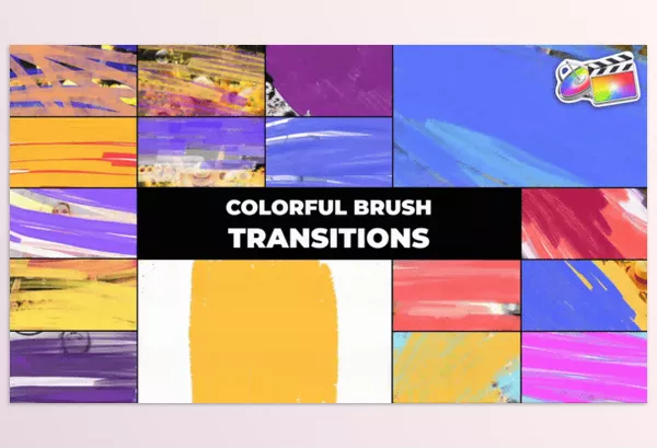 FCP Template – Colorful Brush Transitions FCPX by SweetsBox – Download 58087971