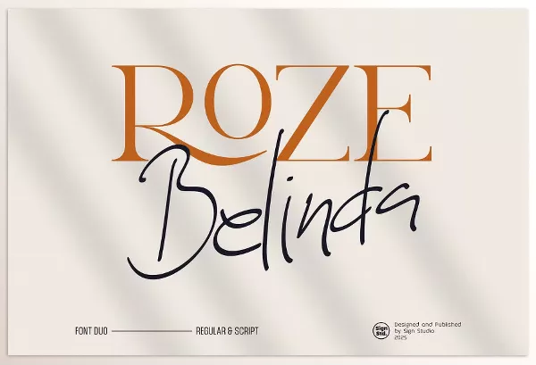 Font – Roze Belinda Display Font Duo by Sign Studio – Download
