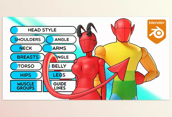 Blender Addon – Adjustable Mannequin by Vertex Arcade – Download
