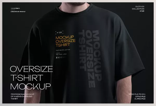 Photoshop Plugin – 3 Mockups Oversize T-shirt by DECEMBER.DSGN – Download