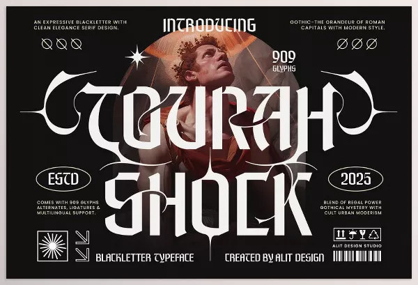 Font – Tourah Shock Typeface by alit design – Download
