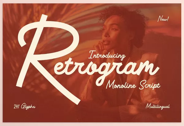 Font – Retrogram Vintage Monoline Script by HipFonts – Download