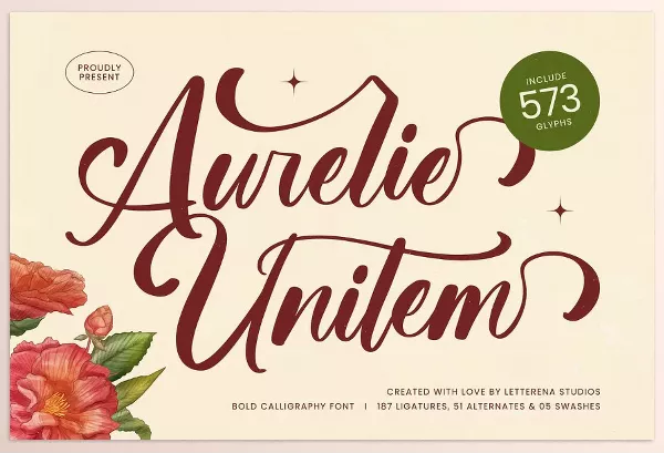 Font – Aurelie Unitem Bold Calligraphy Font by Letterena Studios Script – Download
