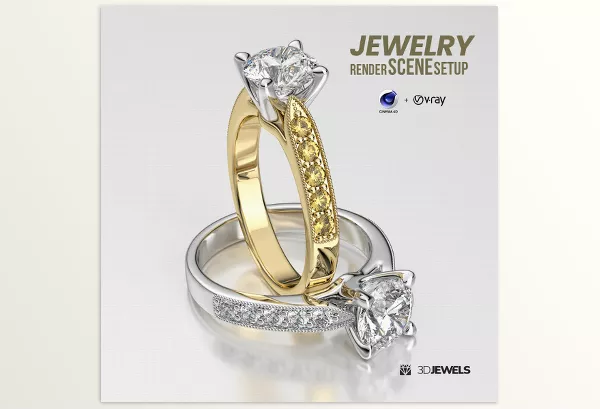 C4D Asset – Jewelry 3D Rendering Scene Setup by Artstation – Download