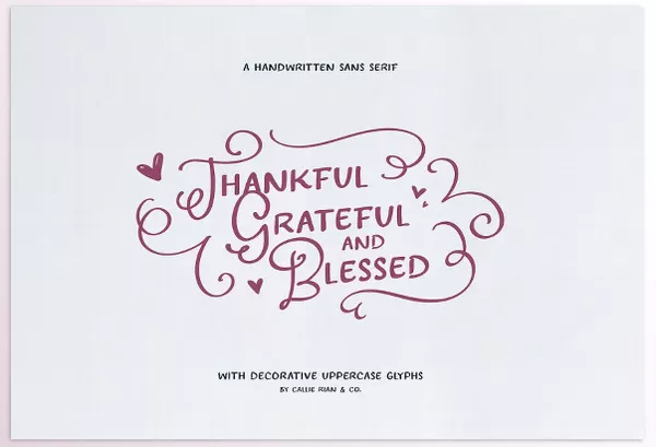 Font – Thankful Grateful and Blessed Type by Callie Rian & Co. – Download