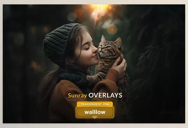 Photoshop Plugin – Sunrays transparent PNG overlays by Walllow Creatives – Download