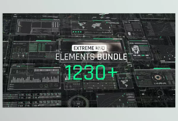 Project – Extreme HUD Elements Bundle 1200+ For Premiere Pro by Themilamax – Download 44659749
