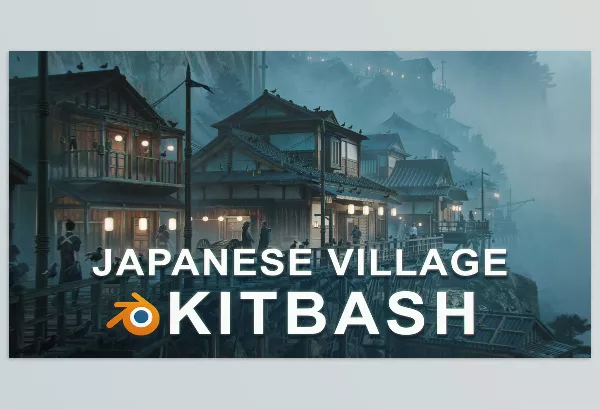 Blender Addon – Japanese Village Kitbash by ArtStation – Download