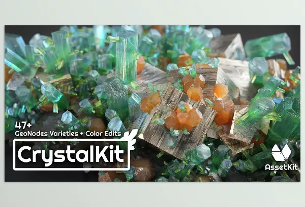 Blender Addon – Crystal Kit – 3D Asset Kit by AssetKit – Download