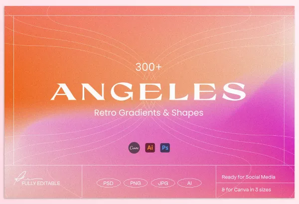 Illustrator Plugin – Angeles Retro Gradients & Shapes by Sparrow and Snow – Download