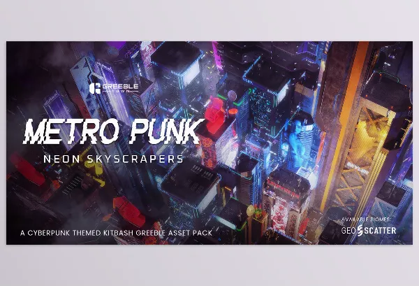 Asset – MetroPunk Neon Skyscrapers by Greeble Town – Download